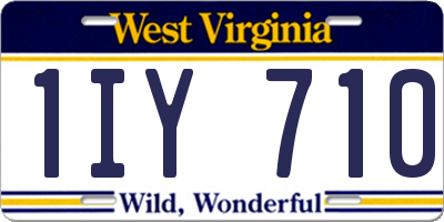 WV license plate 1IY710