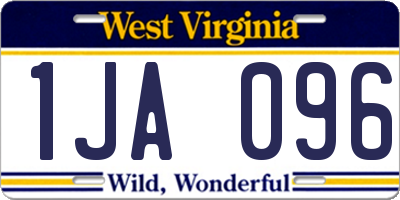 WV license plate 1JA096