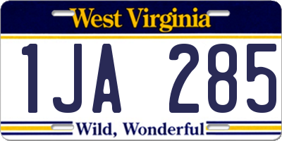 WV license plate 1JA285