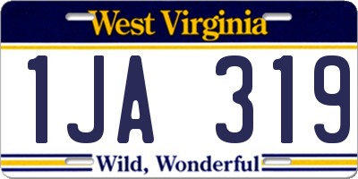 WV license plate 1JA319