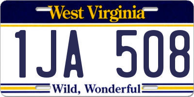WV license plate 1JA508