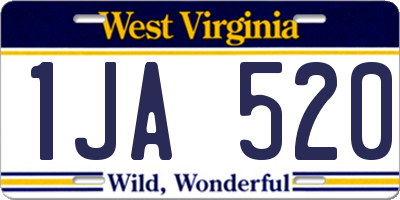 WV license plate 1JA520