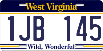 WV license plate 1JB145