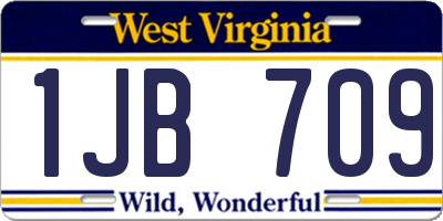 WV license plate 1JB709