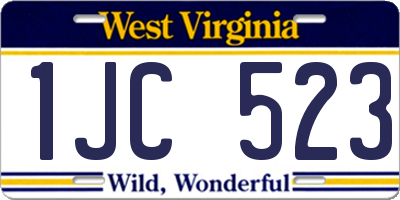WV license plate 1JC523