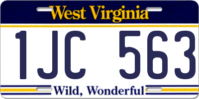 WV license plate 1JC563