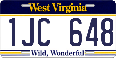 WV license plate 1JC648