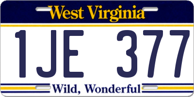 WV license plate 1JE377