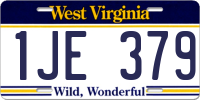 WV license plate 1JE379