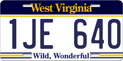 WV license plate 1JE640