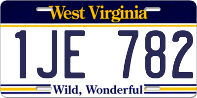 WV license plate 1JE782