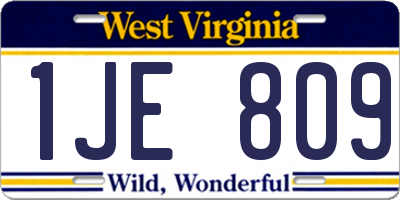 WV license plate 1JE809