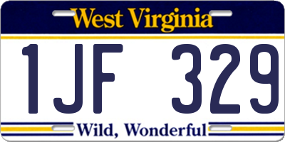 WV license plate 1JF329