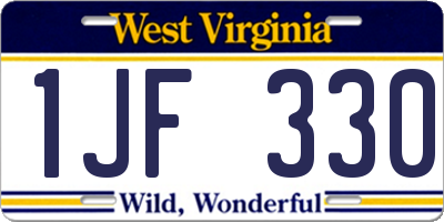 WV license plate 1JF330