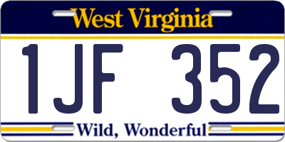 WV license plate 1JF352