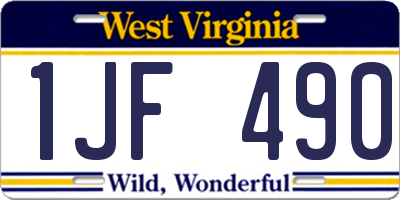 WV license plate 1JF490