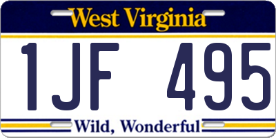WV license plate 1JF495