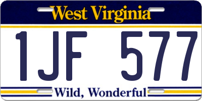 WV license plate 1JF577