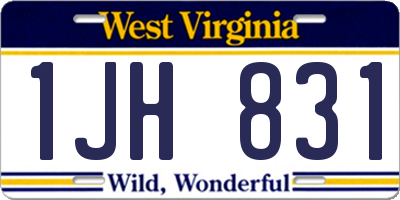 WV license plate 1JH831