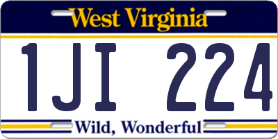 WV license plate 1JI224