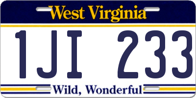 WV license plate 1JI233