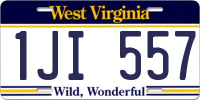 WV license plate 1JI557