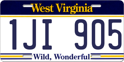 WV license plate 1JI905