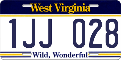 WV license plate 1JJ028