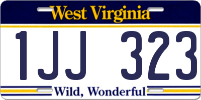 WV license plate 1JJ323