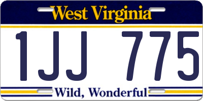 WV license plate 1JJ775
