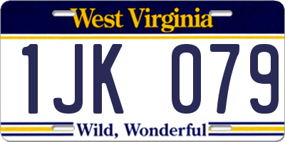 WV license plate 1JK079