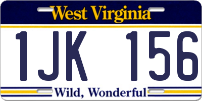 WV license plate 1JK156