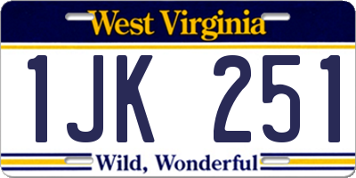 WV license plate 1JK251