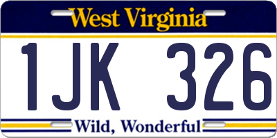 WV license plate 1JK326