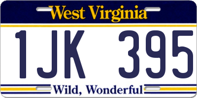 WV license plate 1JK395