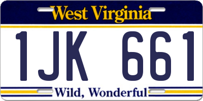 WV license plate 1JK661