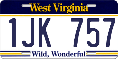 WV license plate 1JK757