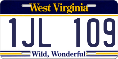 WV license plate 1JL109