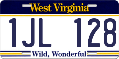 WV license plate 1JL128
