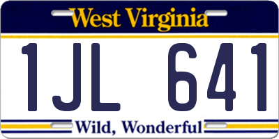 WV license plate 1JL641