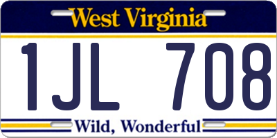 WV license plate 1JL708