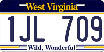 WV license plate 1JL709