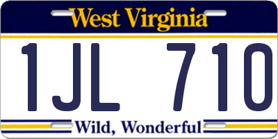 WV license plate 1JL710