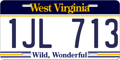 WV license plate 1JL713