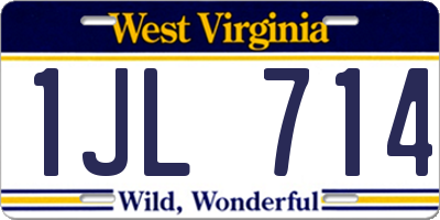 WV license plate 1JL714