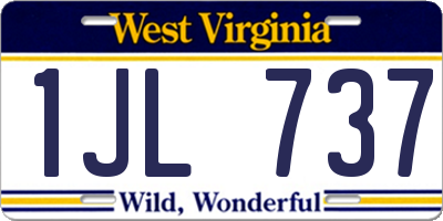 WV license plate 1JL737