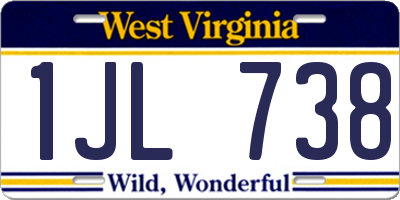 WV license plate 1JL738