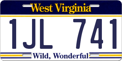 WV license plate 1JL741