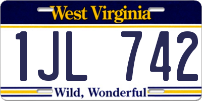 WV license plate 1JL742