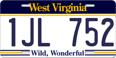 WV license plate 1JL752